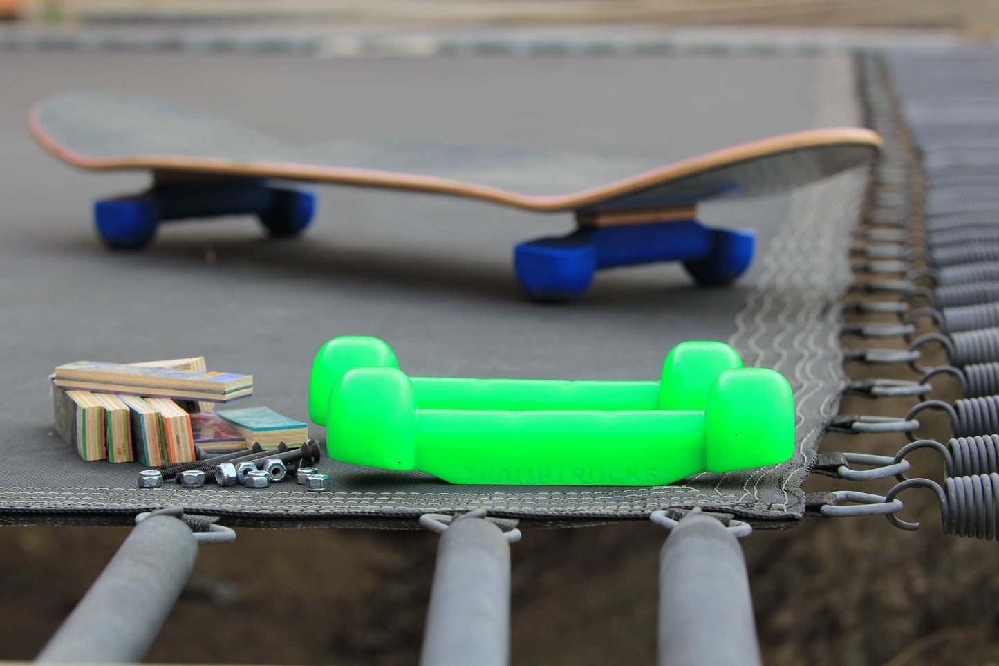 Green Tramptrucks Skateboard Practice Trucks